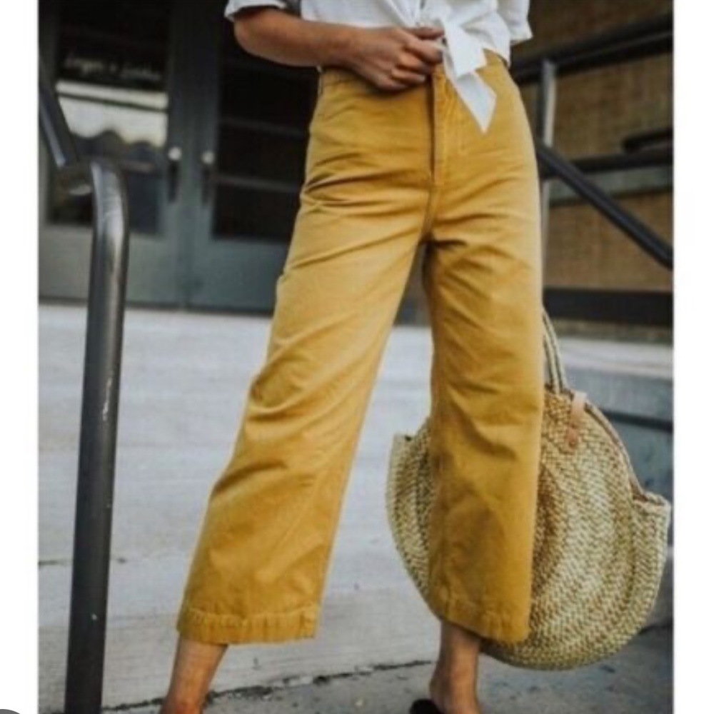 Free people patti wide leg high waist pants mustard yellow we the free